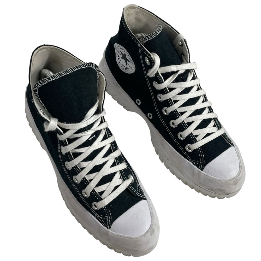 CONVERSE Chuck Taylor All Star‎ Lugged 2.0 Black White High Top Sneakers 9.5 7.5